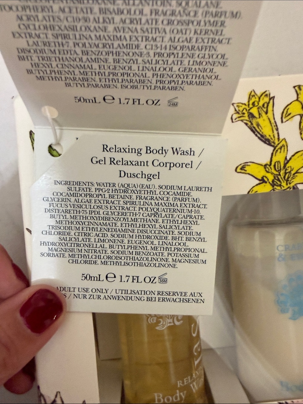 Crabtree & Evelyn Floral Bath & Body Set - Blue, White, Yellow - Picture 3 of 3